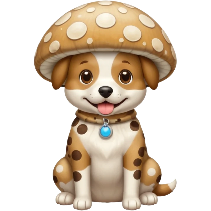 Dog in light mushroom costume emoji