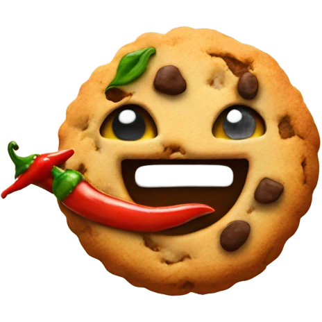 Cookie holding a hot pepper  emoji