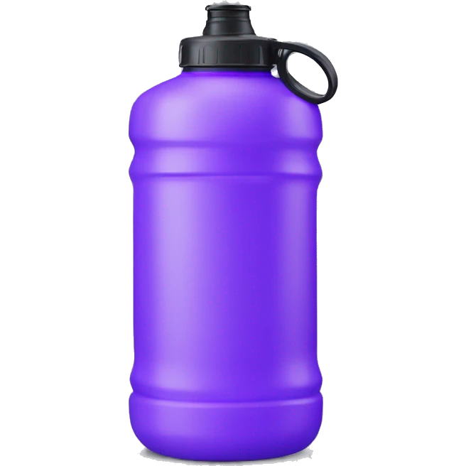 A plastic purple water bottle with a handle is a portable container designed to hold and transport water or other beverages emoji