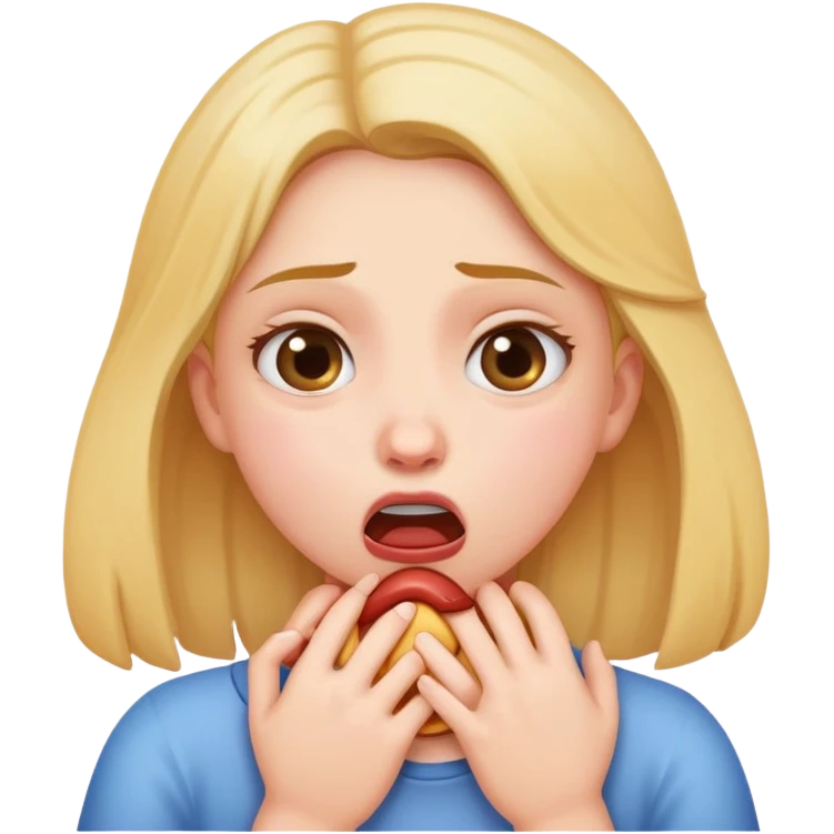 Girl choking herslef emoji