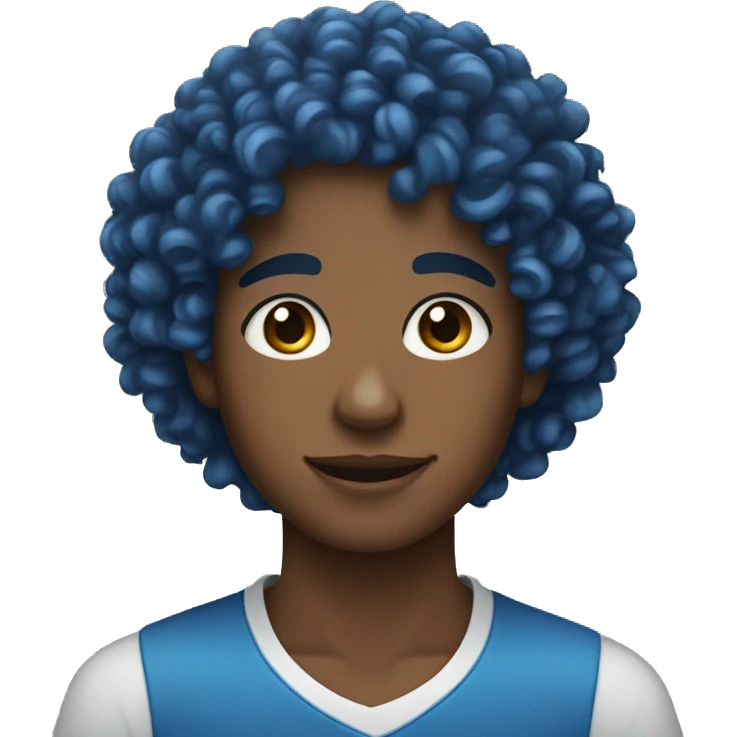 Curly hair teen with blue streaks  emoji