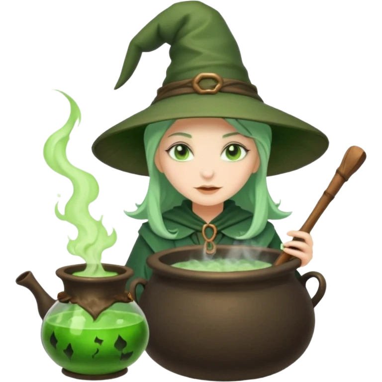 green witch cooking potion emoji