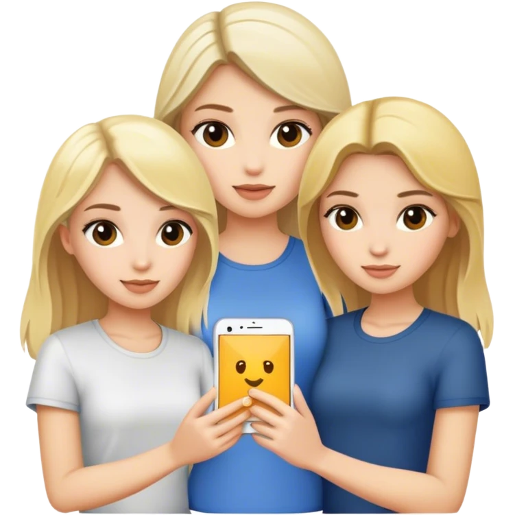 2 blonde girls and 1 brunette girl emoji