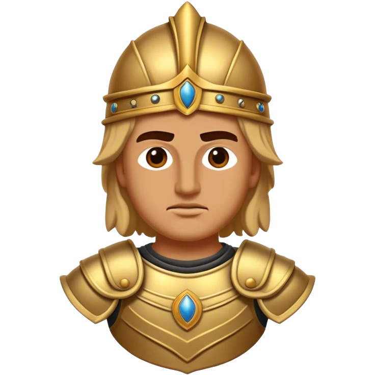 Cinematic Realistic Alexander the Great Portrait Emoji, depicted as a bold, charismatic ancient conqueror in regal armor with a commanding gaze, rendered with lifelike textures and dramatic heroic lighting that captures his legendary ambition. emoji