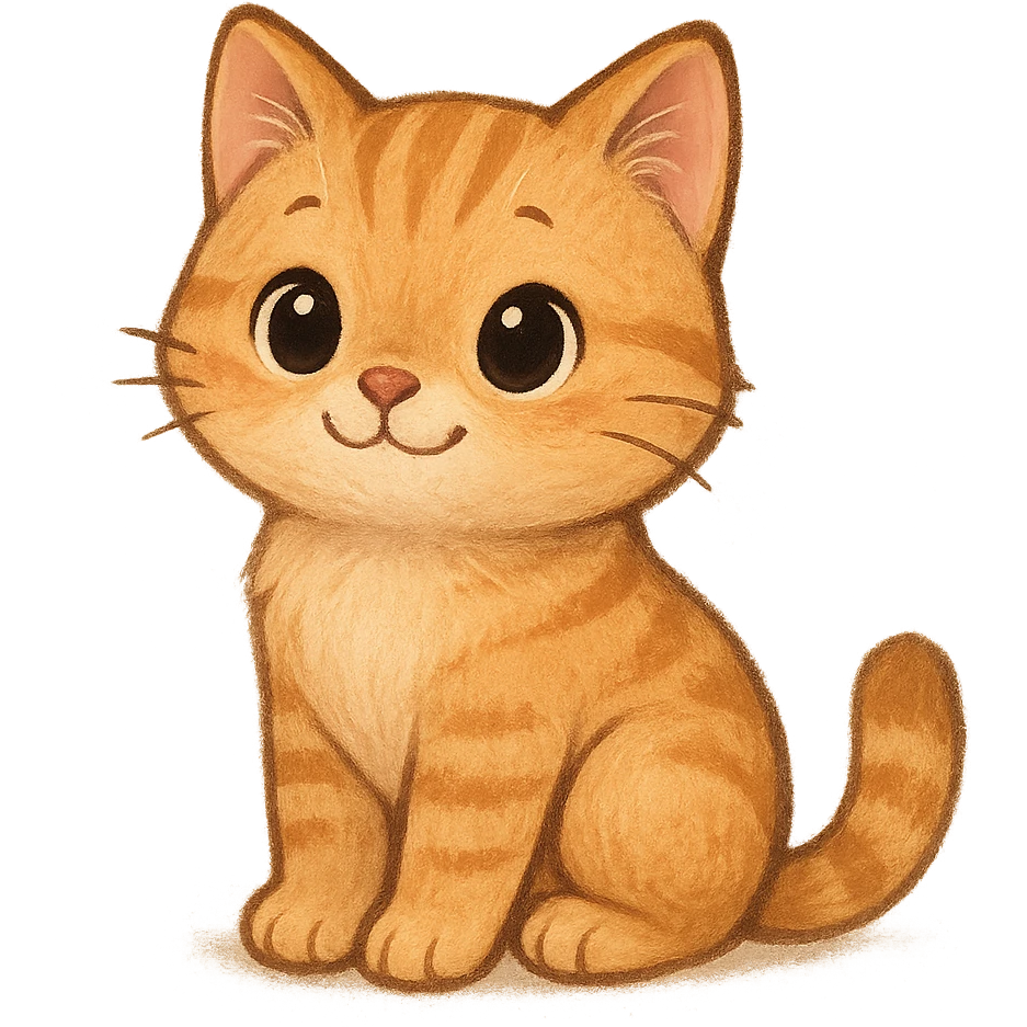 cute cat sitting, charming and adorable, general style emoji