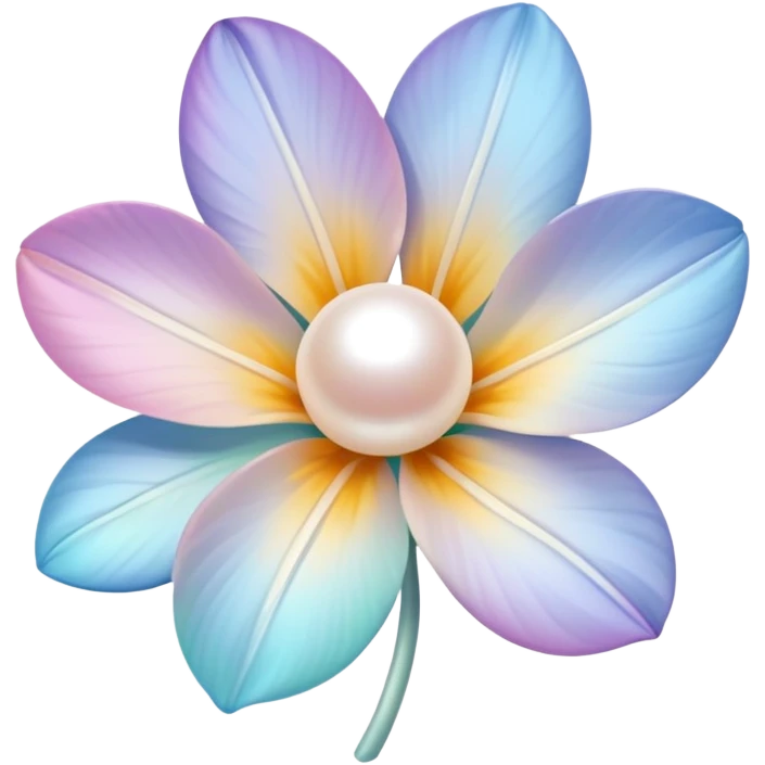 light pastel flower with pearl  emoji