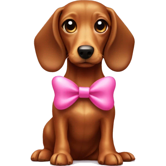 weenie dog with a pink bow emoji