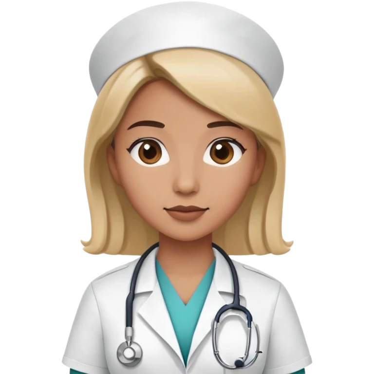 nurse in a medical uniform with a stethoscope emoji