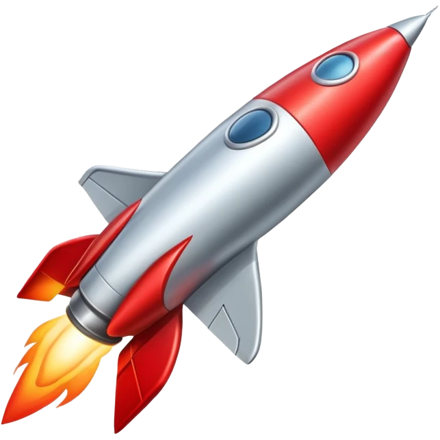 aesthetic red rocket emoji