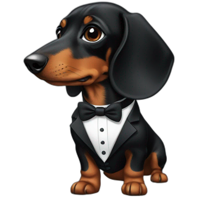 Dachshund with tuxedos  emoji