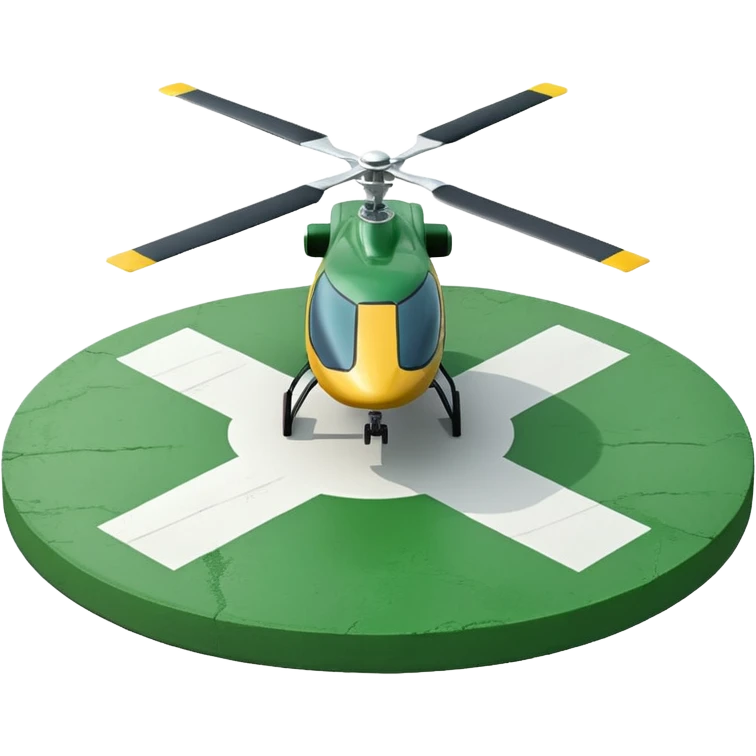 a helipad with a green surface and an H in the center emoji