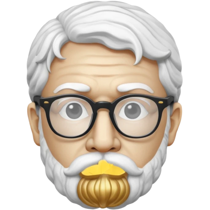 white marble greek statue head with glassess emoji