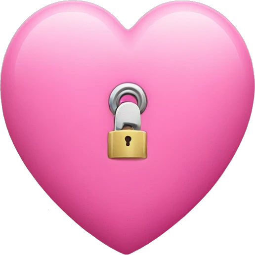 locked pink heart  emoji
