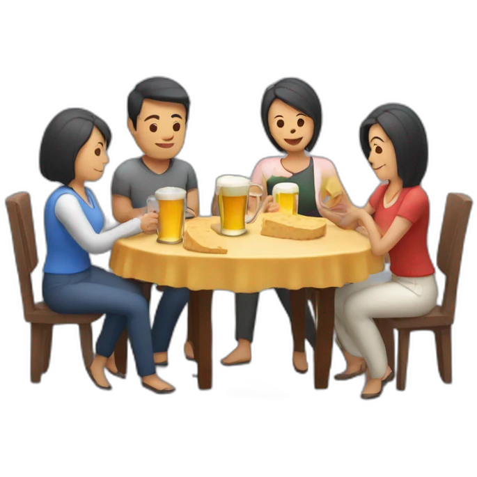 Reunión de mamás con queso y birra emoji