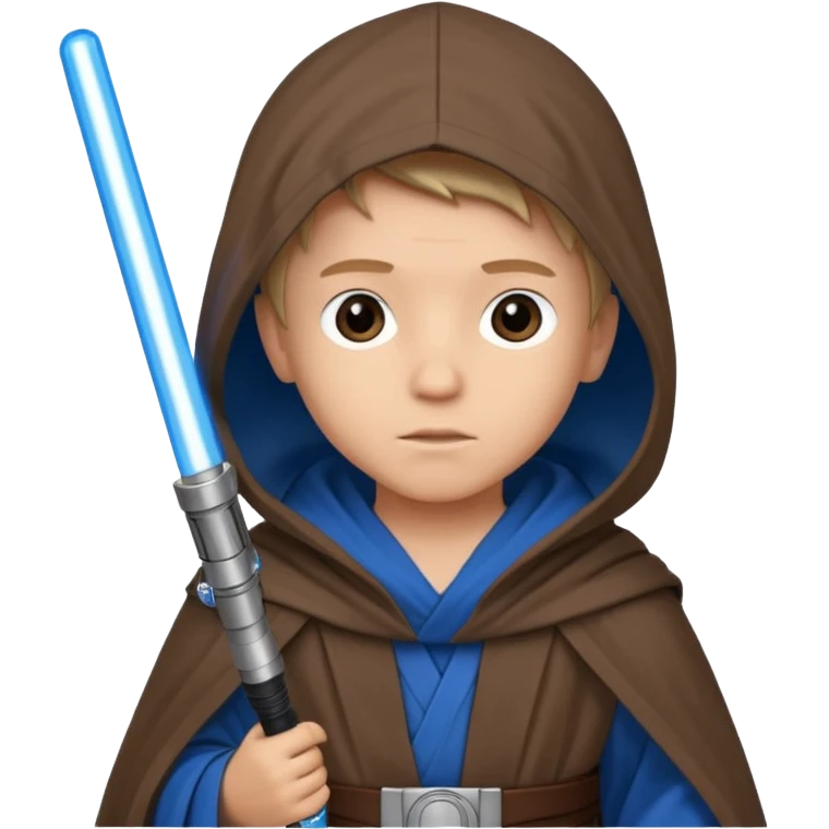 star wars youngling jedi little boy with blue lightsaber emoji