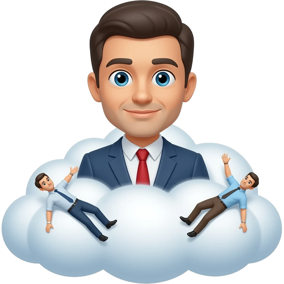 raining many men from cloud emoji