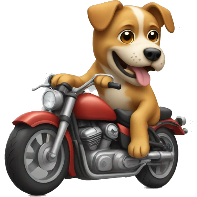 Dog riding a motorcycle  emoji