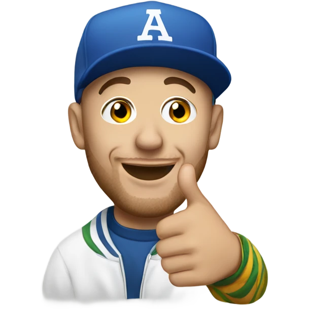 Mac miller with a thumbs up emoji