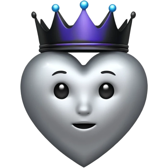 emo heart with a black crown emoji
