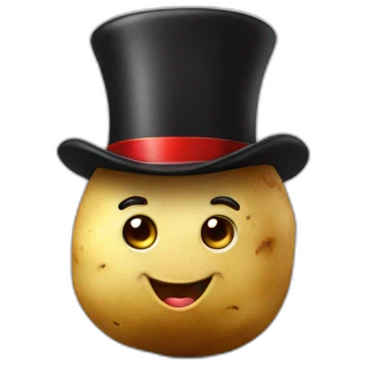 potato with top hat emoji