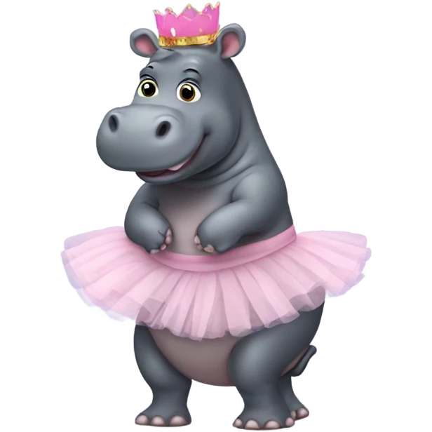 hippo wearing a tutu emoji