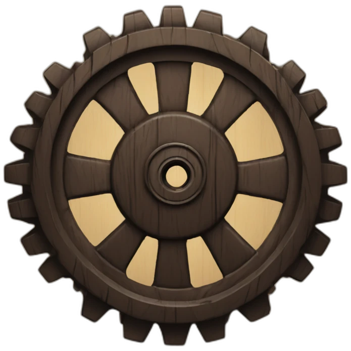 Dark Wooden cogwheel emoji