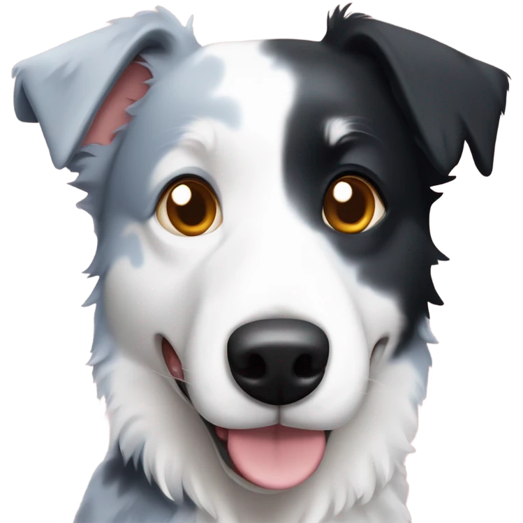 Border collie/blue heeler dog with hearts as eyes  emoji