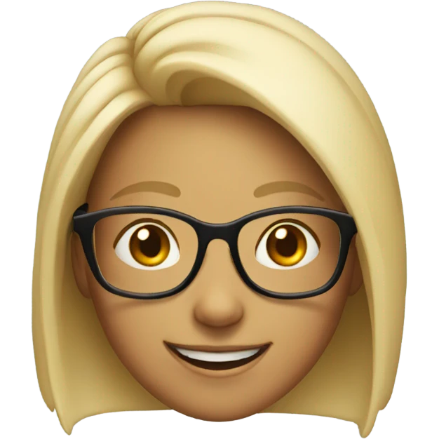 smiling girl with glasses emoji