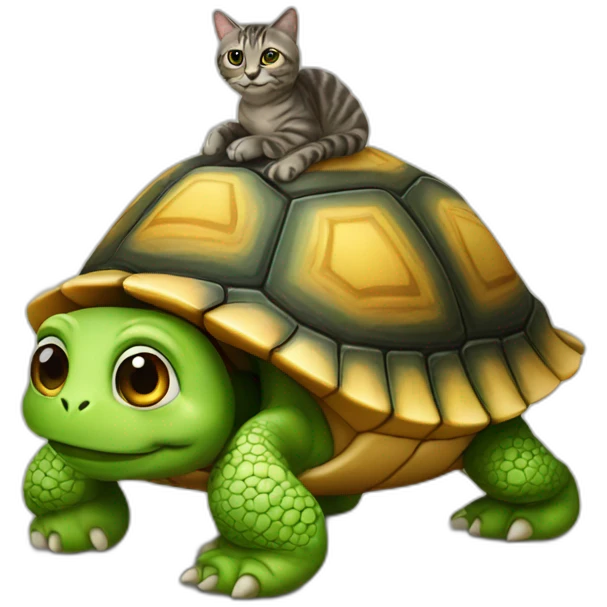 Chat sur tortue emoji