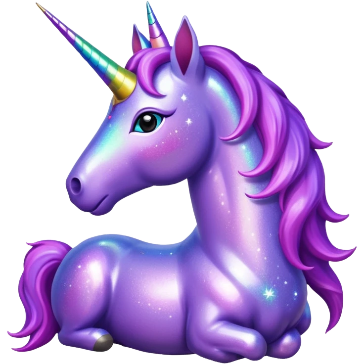 glitter purple unicorn emoji