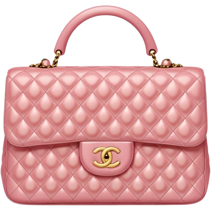 chanel pink pearl bag gold hardware emoji