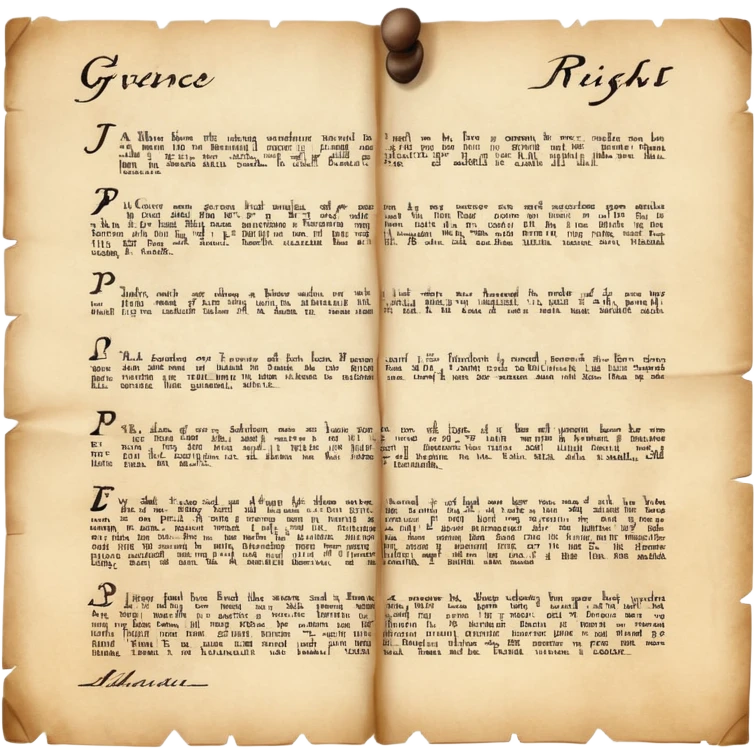 list of grievances the people of America had how he stripped them of their rights.
 emoji