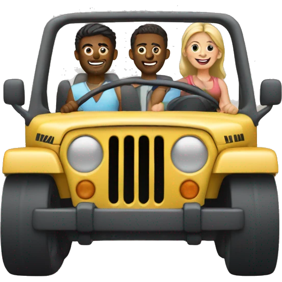 A couple driving  a jeep   emoji