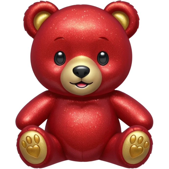 red glitter bear Happy  emoji