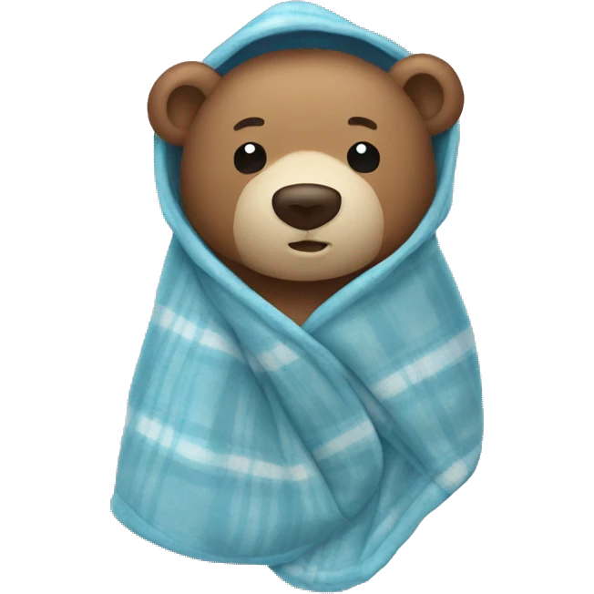 bear cozy in blanket emoji