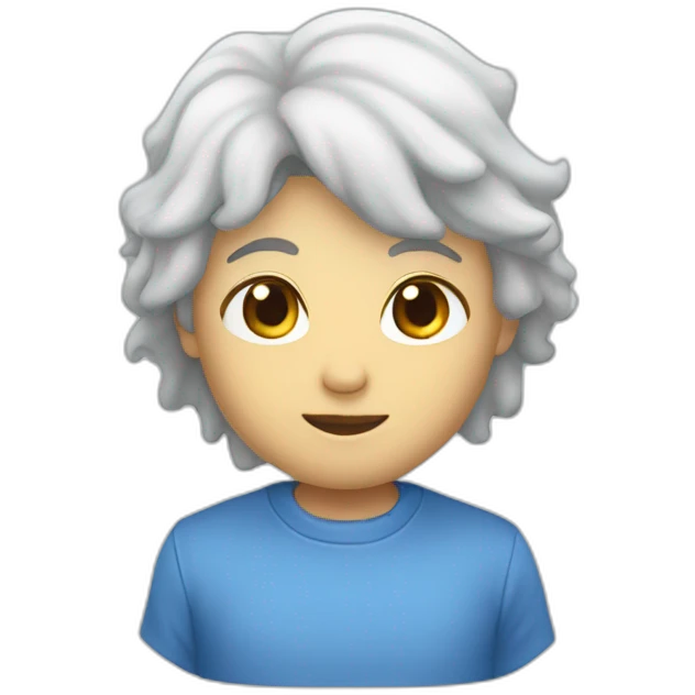 white-cicle-blue-halo emoji