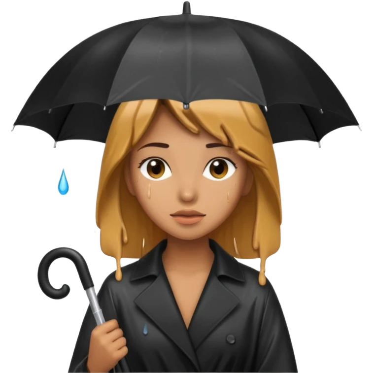 she getting wet (umbrella, dripping hair) emoji