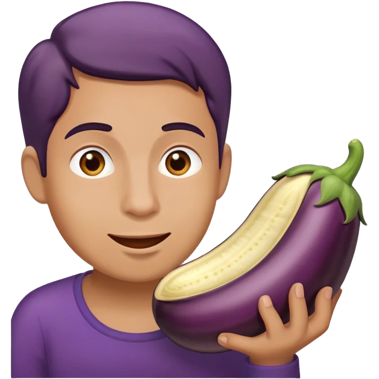 person eating big eggplant emoji