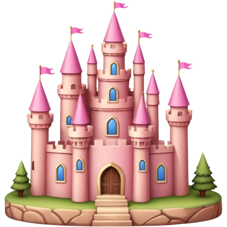 pink castle on land emoji