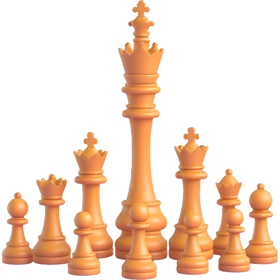 3D brown luxe elegant chess queen, no text emoji