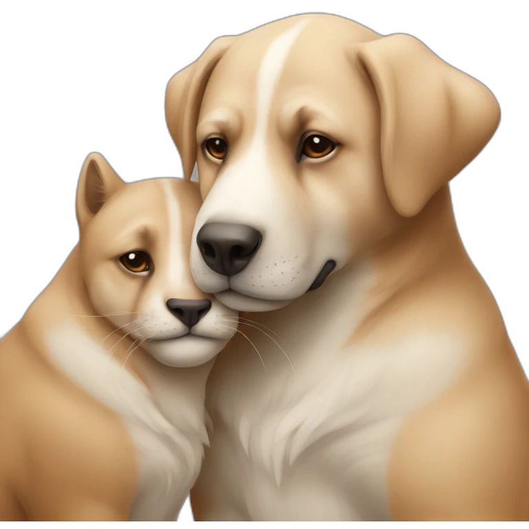 Animaux qui se font un calin emoji