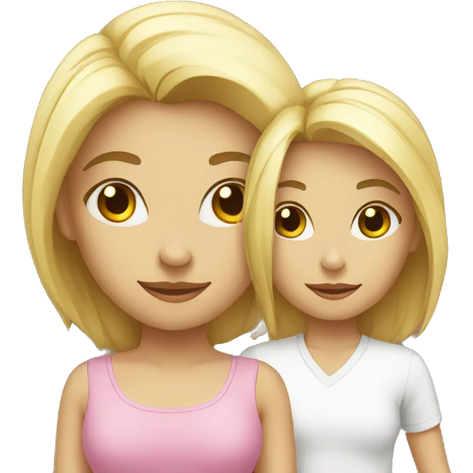 a girl and a mom white emoji