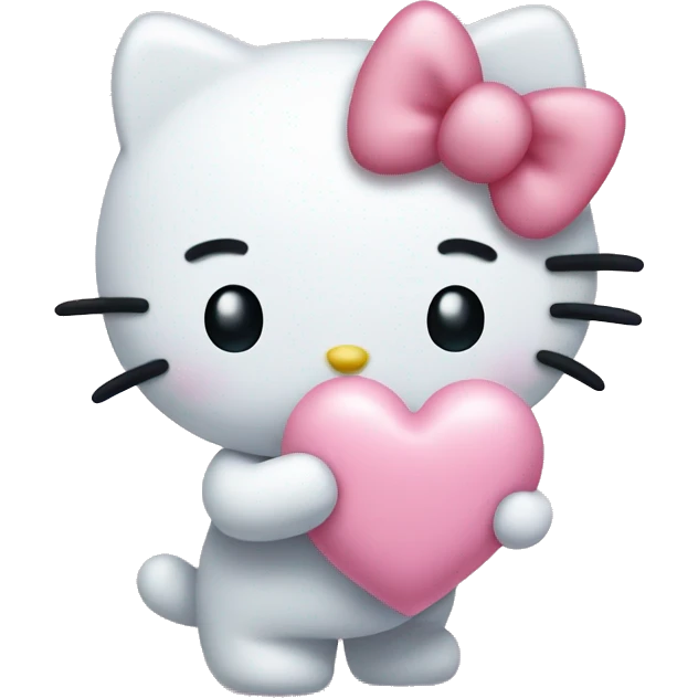 Hello kitty holding a pastel heart  emoji