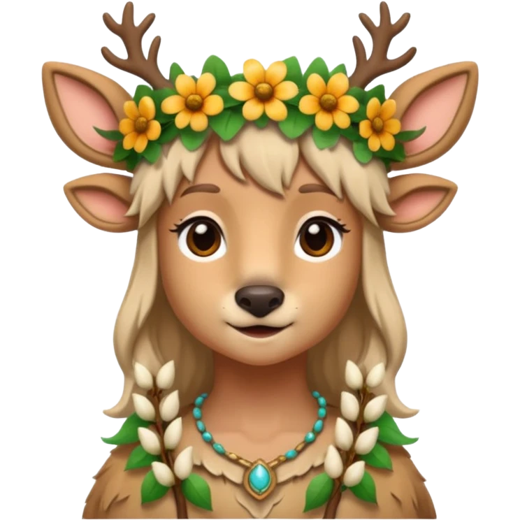 Adult Cute Druid human like fawn emoji