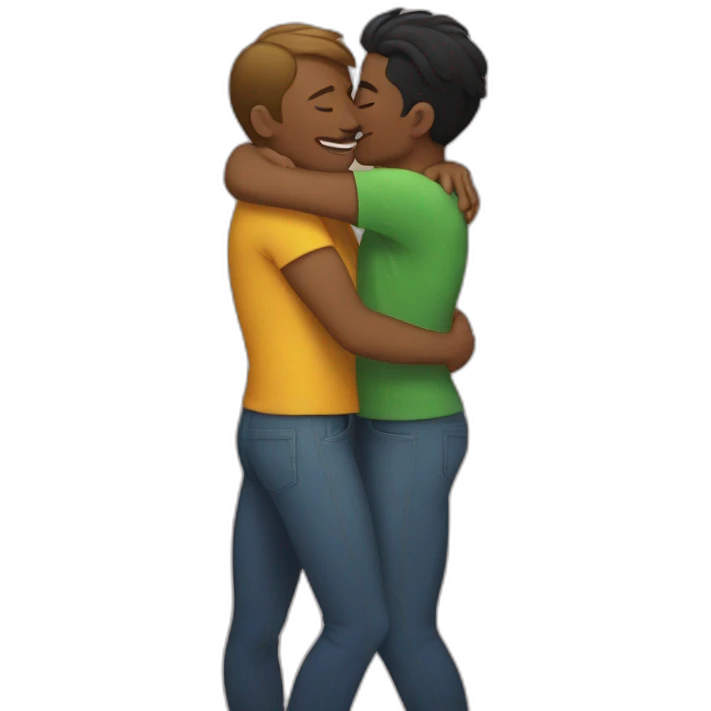 Gay embrace emoji