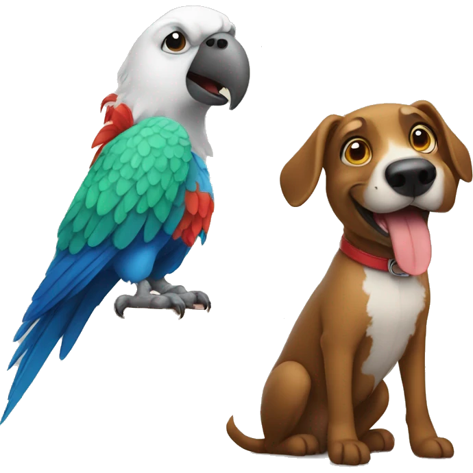 parrot and dog emoji