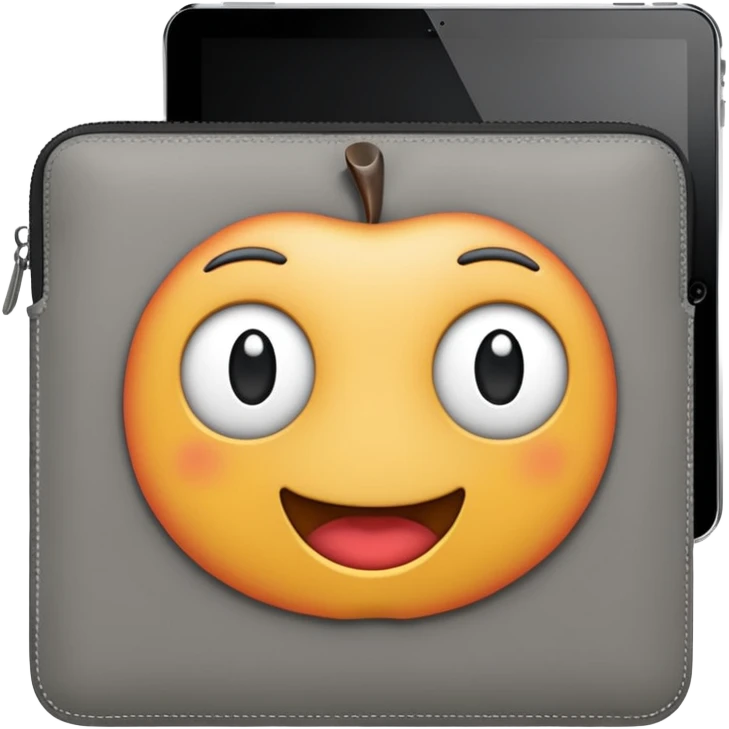 Apple iPad case grey colored emoji