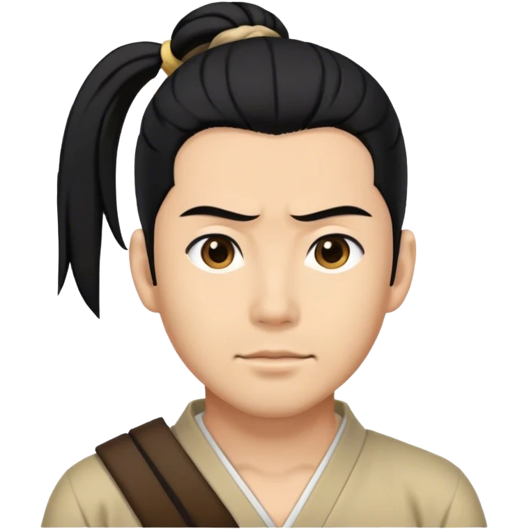 Pony tail Japanese man with black hair emoji