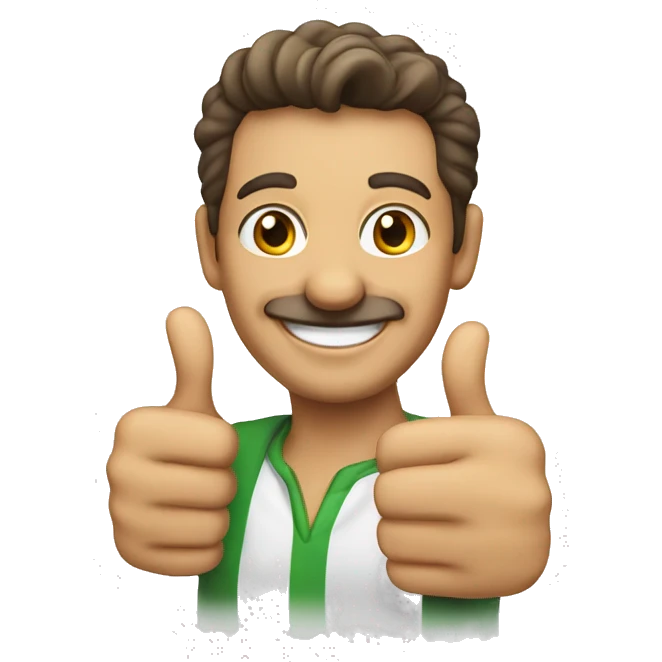 Smiling Italian man showing thumbs up  emoji