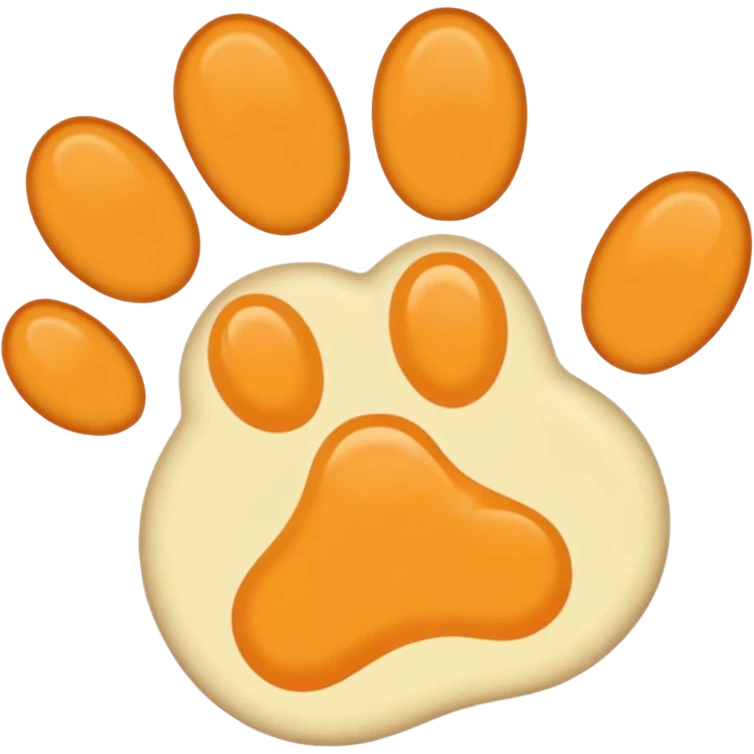 a very light pale pastel yellow-orange pawprint emoji